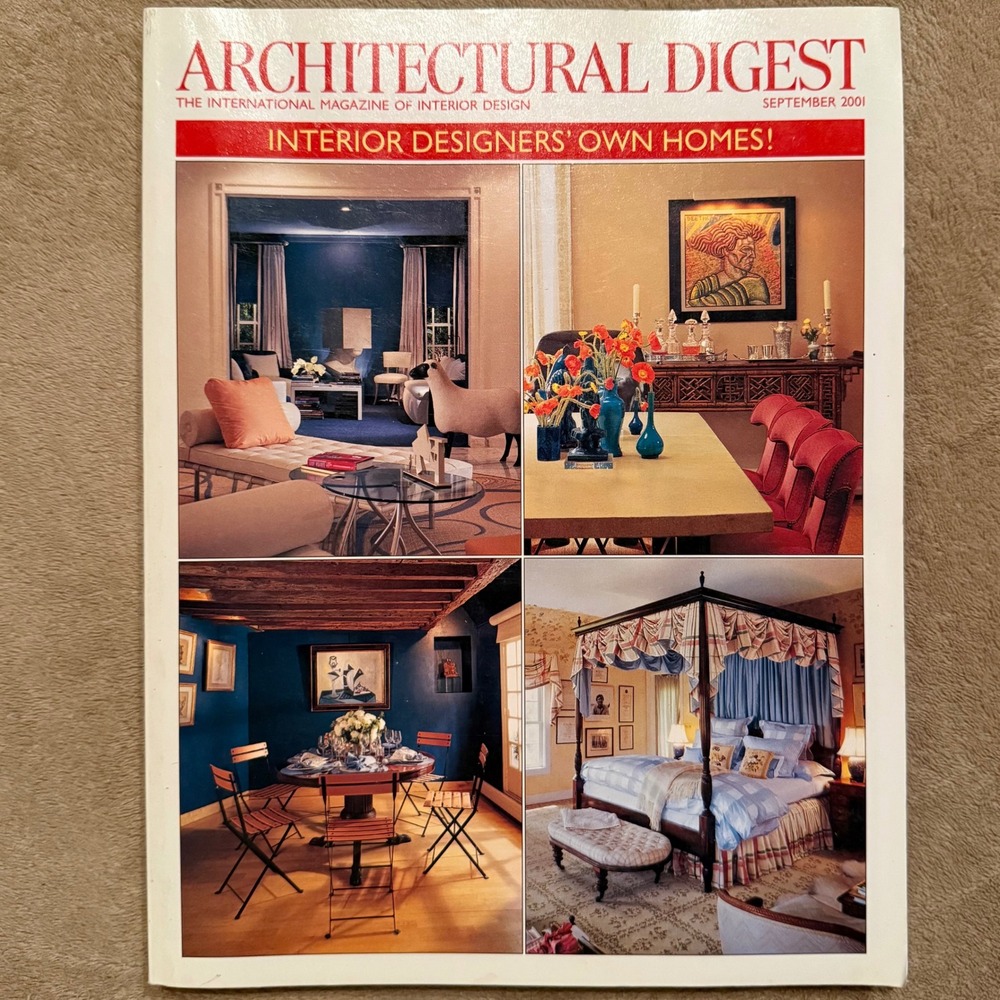Architectural Digest Magazine September 2001 Interior Designers Own Homes Chanel